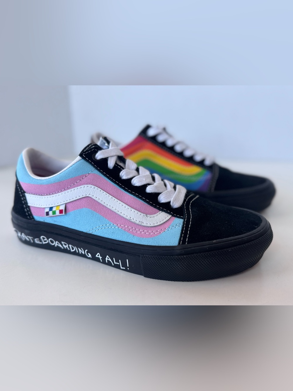 VANS Old Skool Skate Pride Multicolor Lace Up Sneaker Shoes Men’s Size 5 - Picture 5 of 10